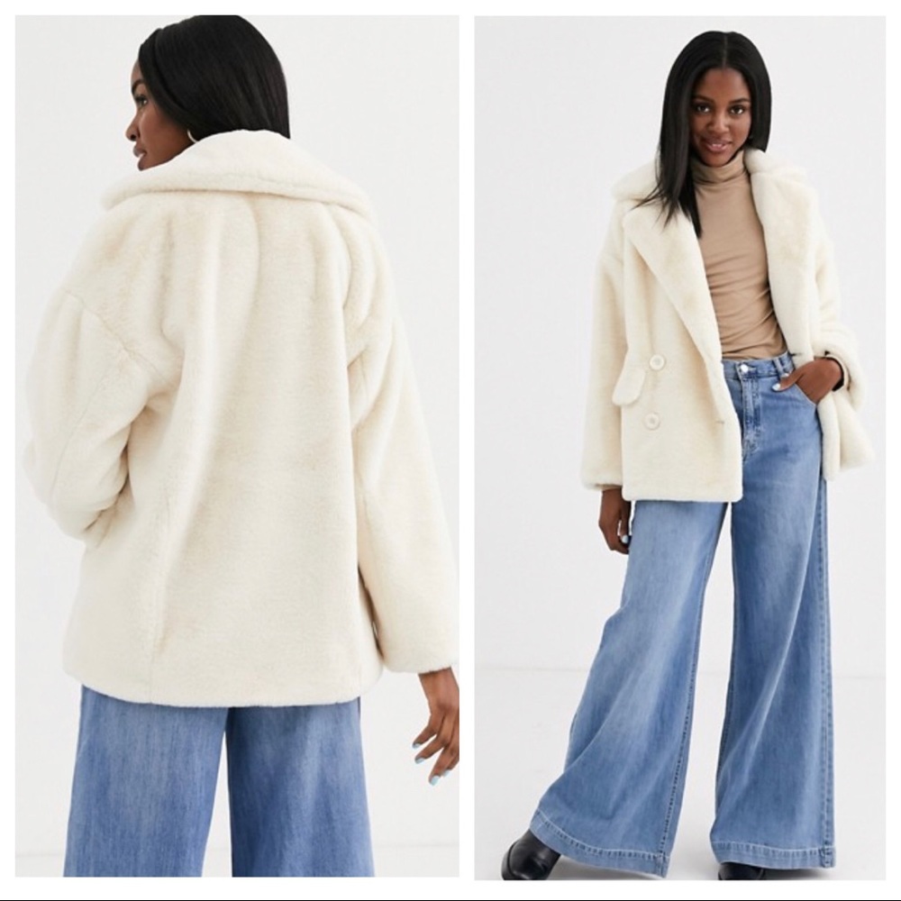 FREE PEOPLE BOHO TEDDY COAT FAUX FUR JACKET A3C - Picture 12 of 16